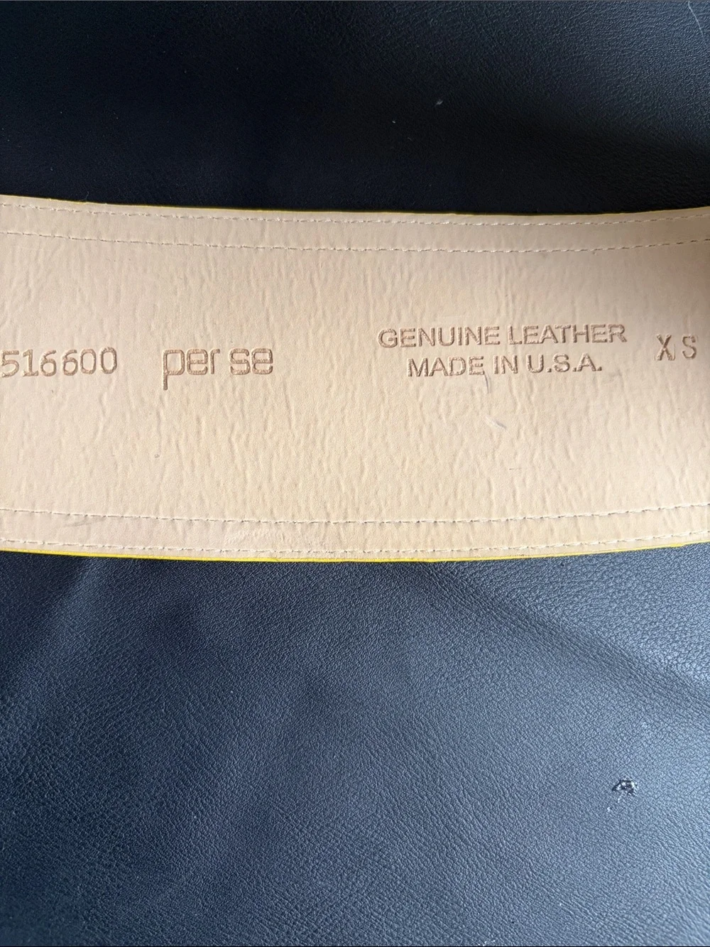 Per Se Mustard Yellow Genuine Leather Wide Waist Belt XS USA